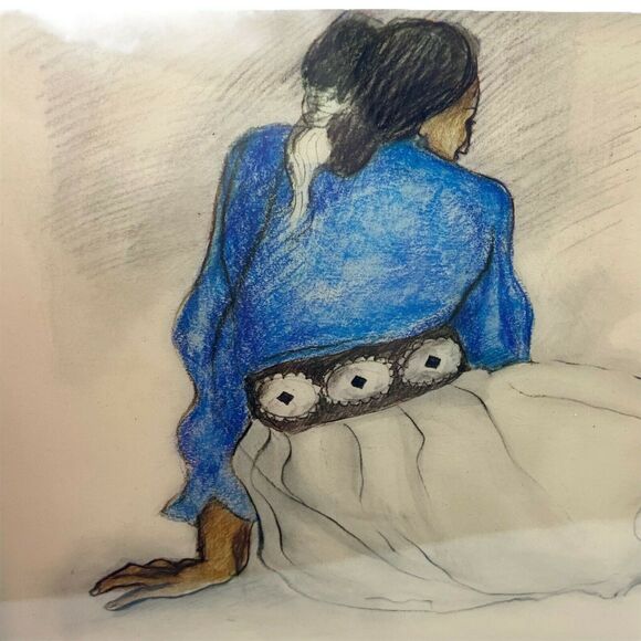 R.C Gorman Gallery Wall Tile Multicolor Lovely Native American Woman Decorative - Picture 1 of 13